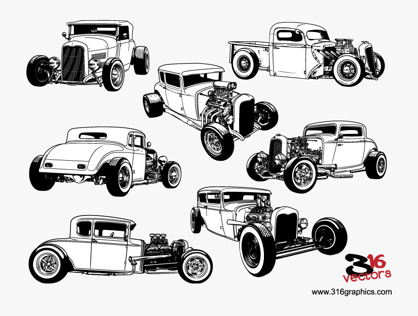 Hot Rod Vectors Rods Vector Clip Art Transparent Png - Hot Rod Vector Art, Png Download, Free Download