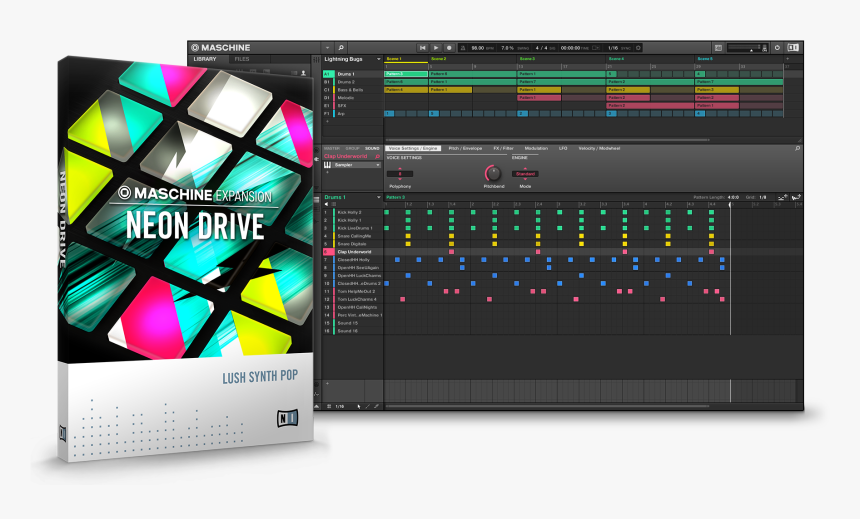 Ni Neon Drive Maschine Expansion Pack - Native Instruments Neon Drive, HD Png Download, Free Download