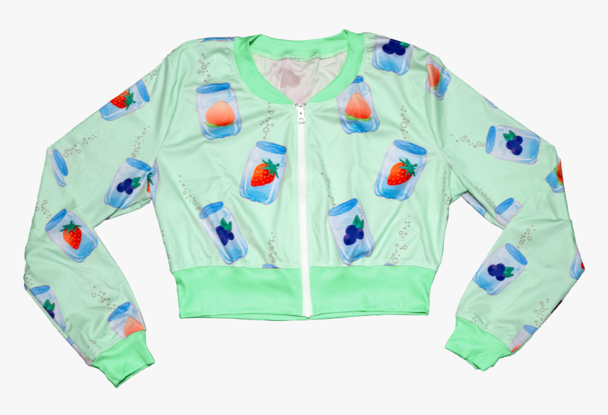 Fizzy Cropped Bomber Jacket In Mint - Aesthetic Cute Bomber Jacket, HD Png Download, Free Download