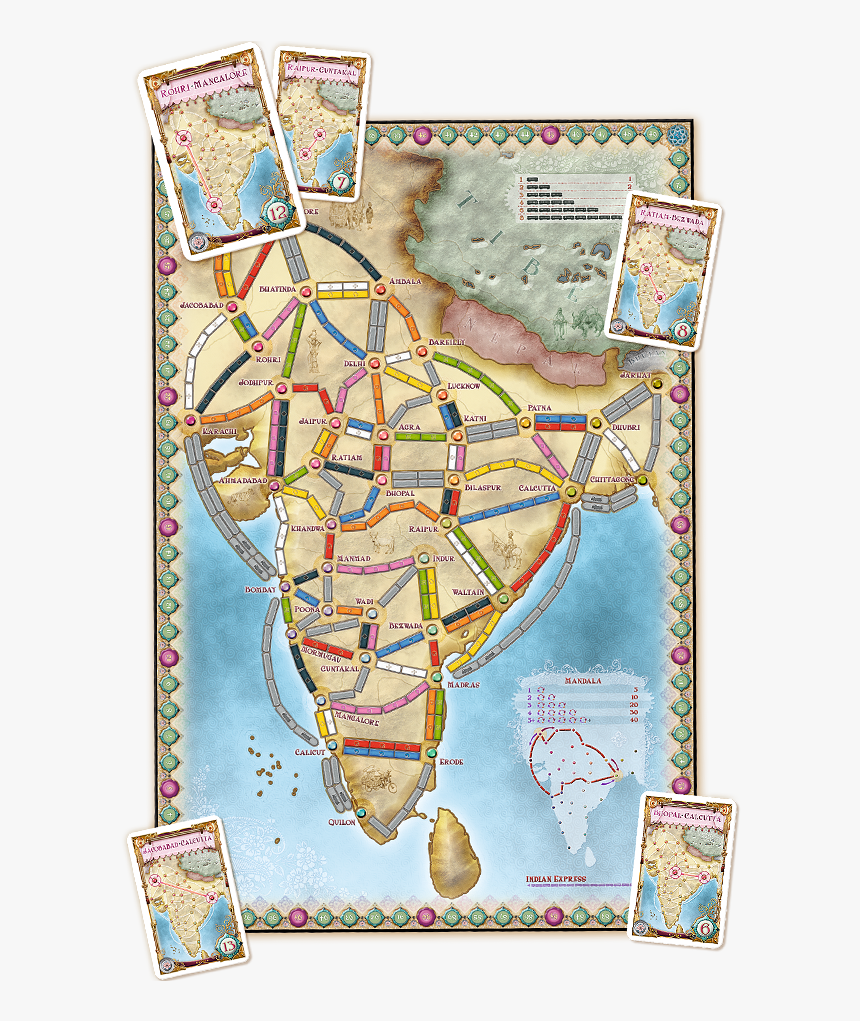 Ticket To Ride India Board, HD Png Download, Free Download