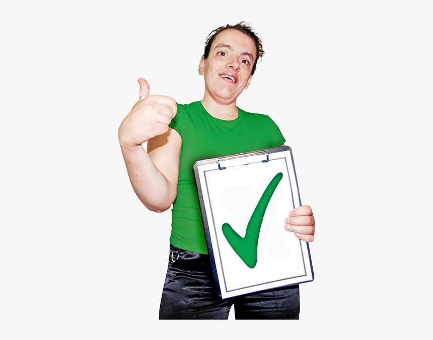 Woman Holding Clipboard With A Tick - Positive And Proactive Care, HD Png Download, Free Download