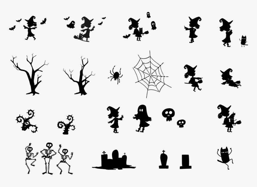 Witch, Halloween, Women"s, Night, Horror, Girl, Dark - Silhouette, HD Png Download, Free Download