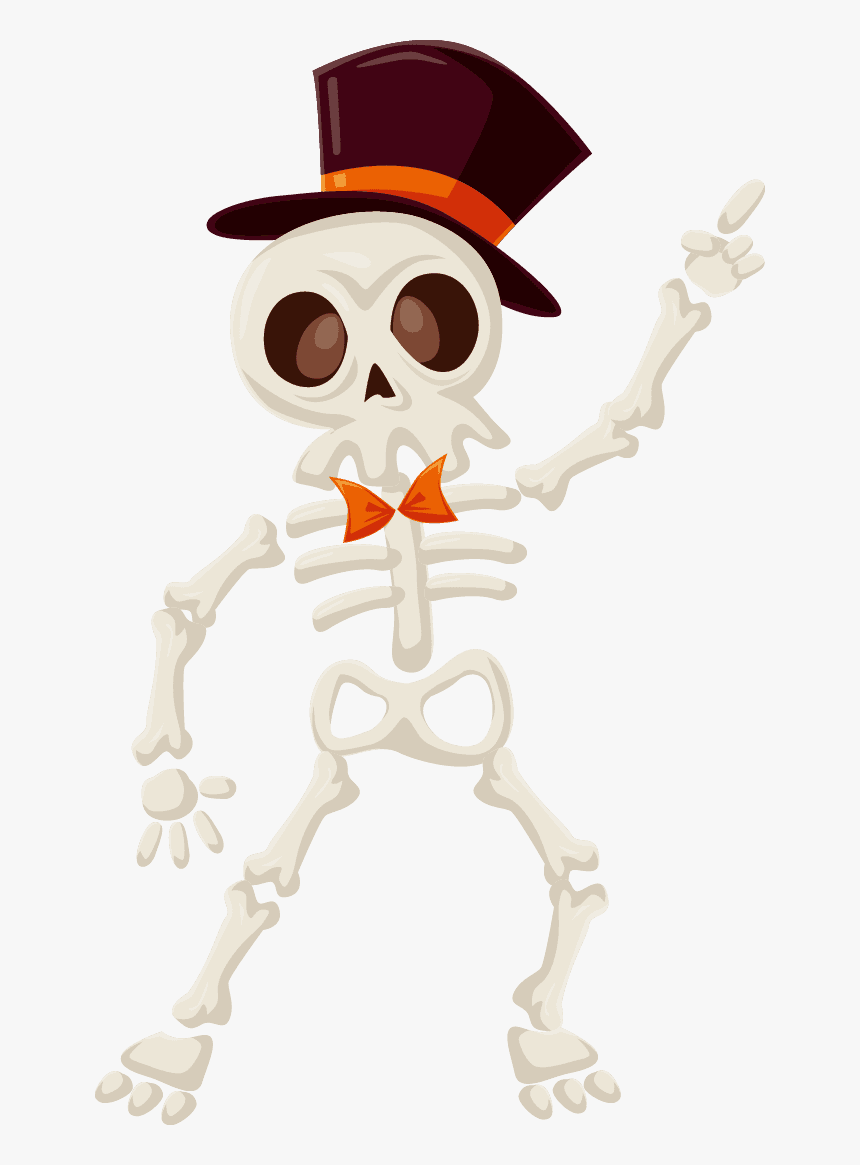 Esqueleto Halloween Png - Cute Halloween Skeleton Clipart, Transparent Png, Free Download