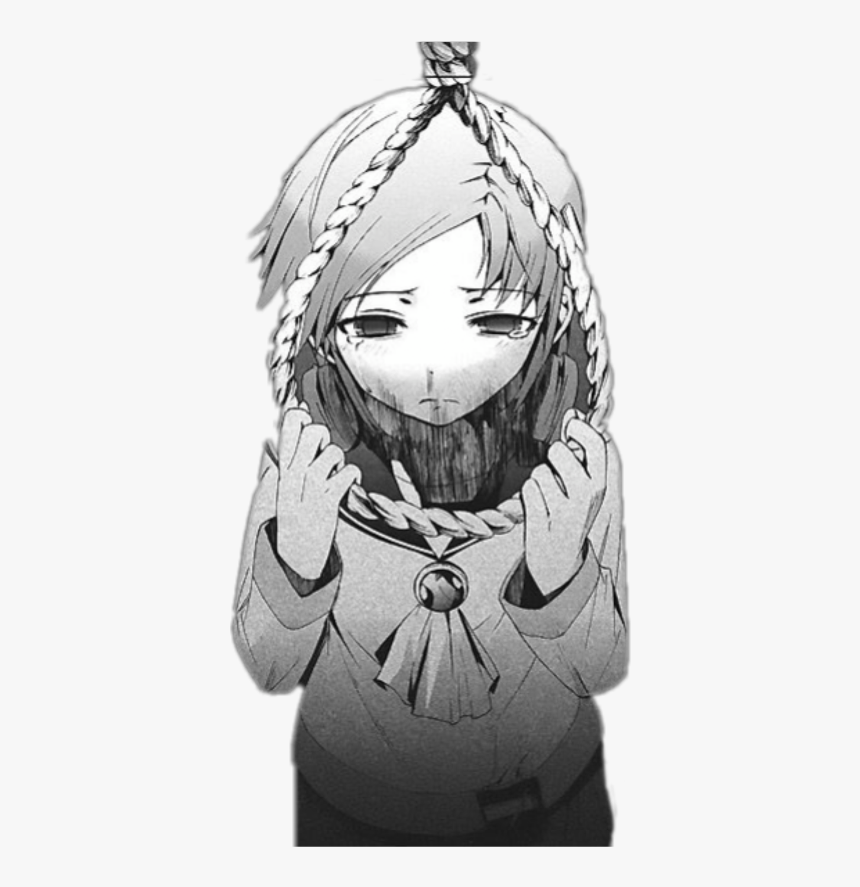 Depressed Sad Anime Girl , Transparent Cartoons - Suicidal Anime Girl Crying, HD Png Download, Free Download