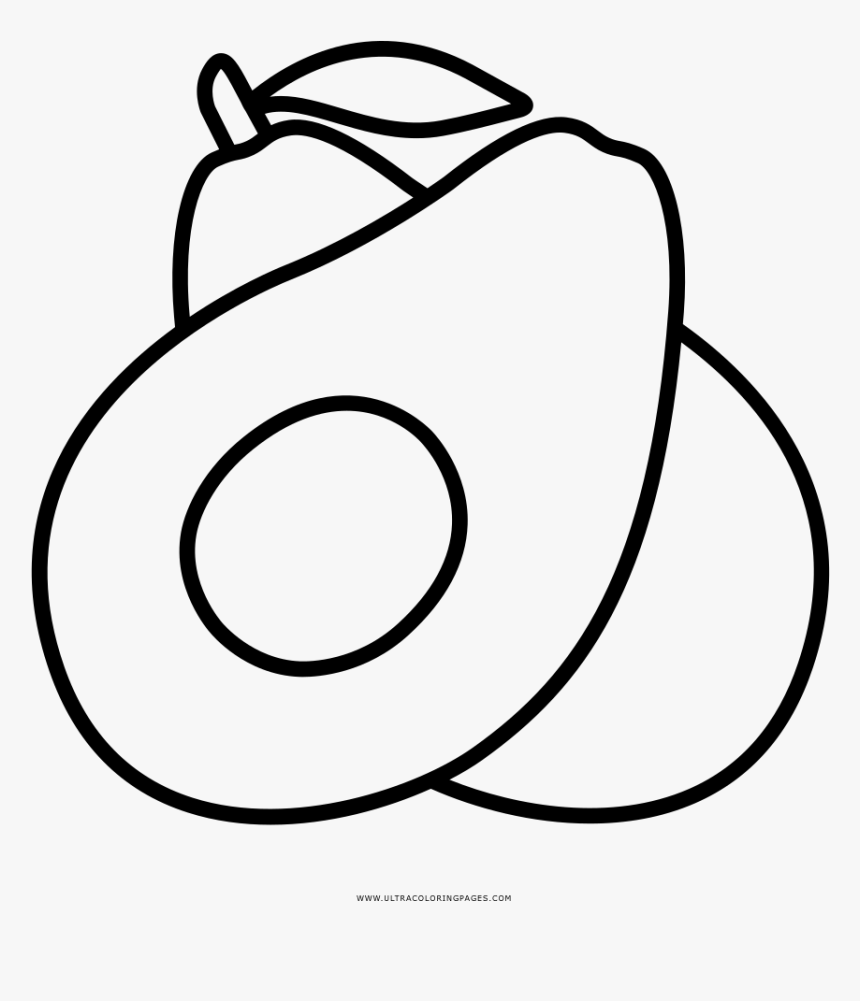 Avocado Coloring Page - Dibujos Faciles De Aguacate, HD Png Download, Free Download