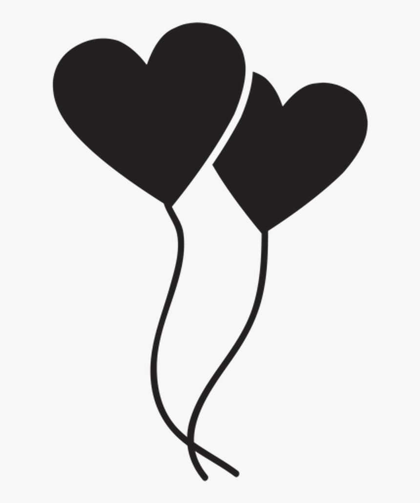 Coracao Black Balloon Love Like - Portable Network Graphics, HD Png Download, Free Download