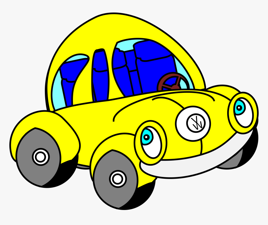 Happy Beatle Clip Arts - Yellow Bug Car Cartoon, HD Png Download, Free Download