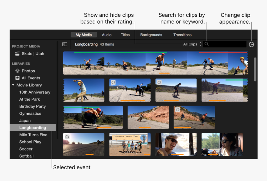 Transparent Imovie Png - Select Clips In Imovie, Png Download, Free Download
