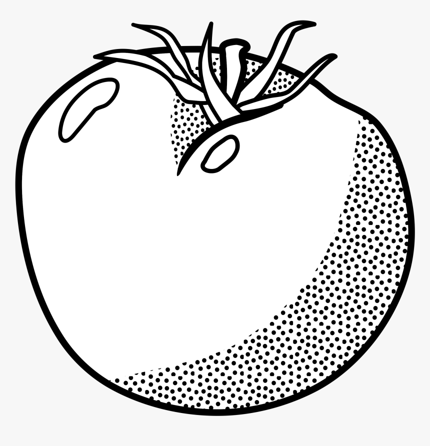 Lineart Clip Arts - Tomato Clipart Png Black And White, Transparent Png, Free Download