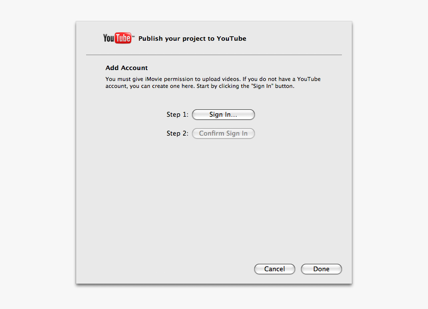 How To Publish An Imovie Project To Youtube - Youtube, HD Png Download, Free Download