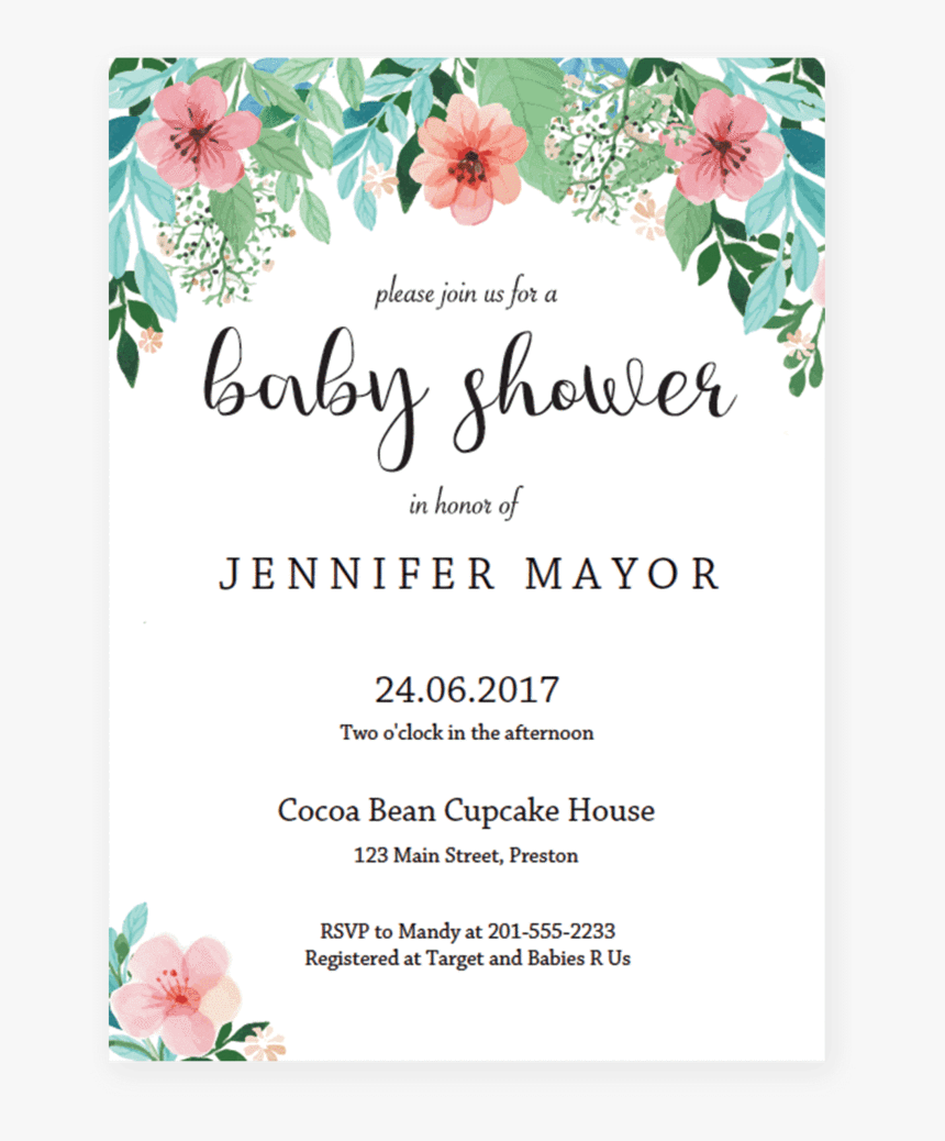 Wedding Invitation Templates Png - Printable Baby Shower Predictions, Transparent Png, Free Download
