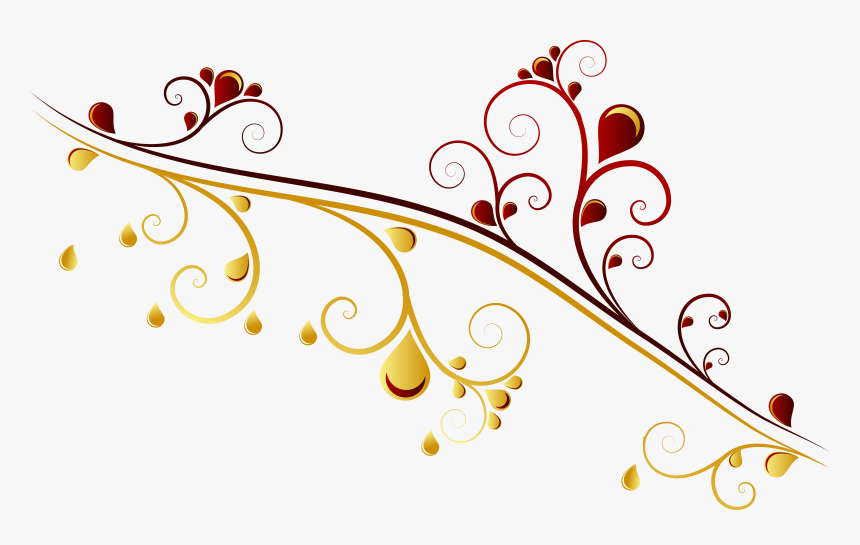 Gold Vector Ornament - Flower Vine Vector Png, Transparent Png, Free Download