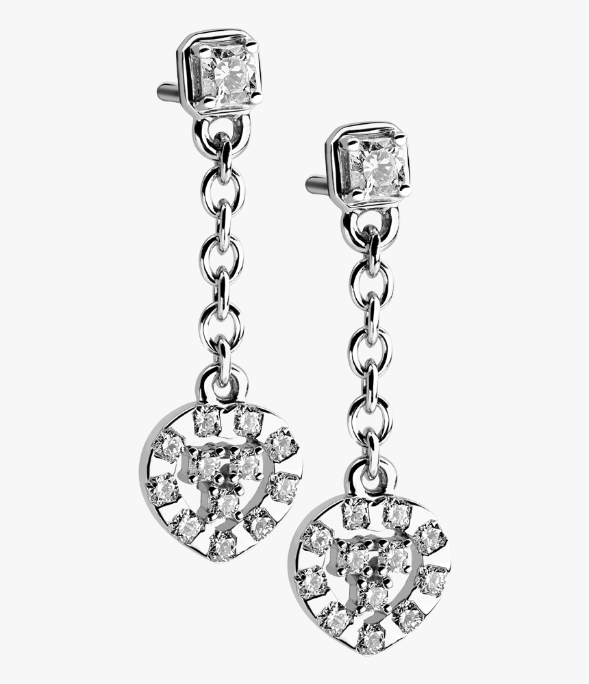 Earings Coeur And Diamond - Earrings, HD Png Download, Free Download