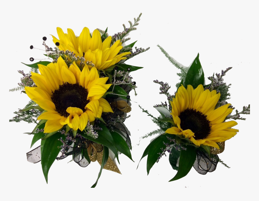 Sunflower Png Free Pic - Sunflower Corsage And Boutonniere, Transparent Png, Free Download