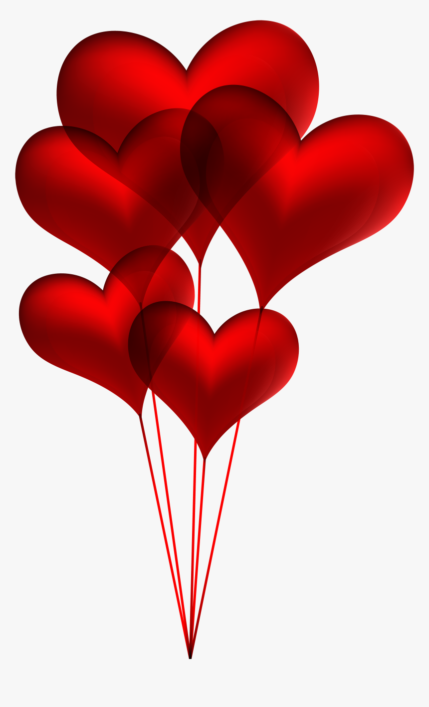 Red Heart Balloons Transparent Png Clip Art Image - Heart Balloons Clip Art, Png Download, Free Download