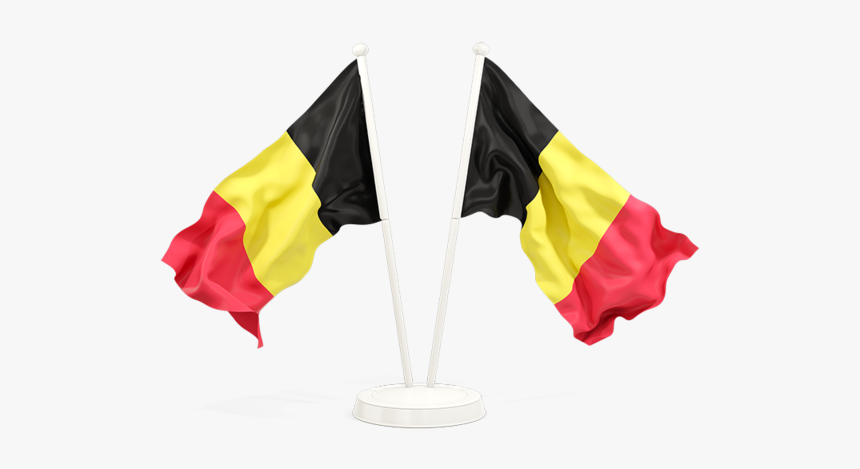 Two Waving Flags - Belgium Waving Flag Png, Transparent Png, Free Download