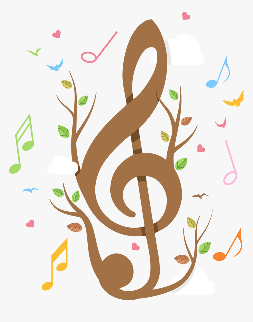 创意音乐符号- Music Note Template Printable - Treble Clef Svg Files, HD Png Download, Free Download