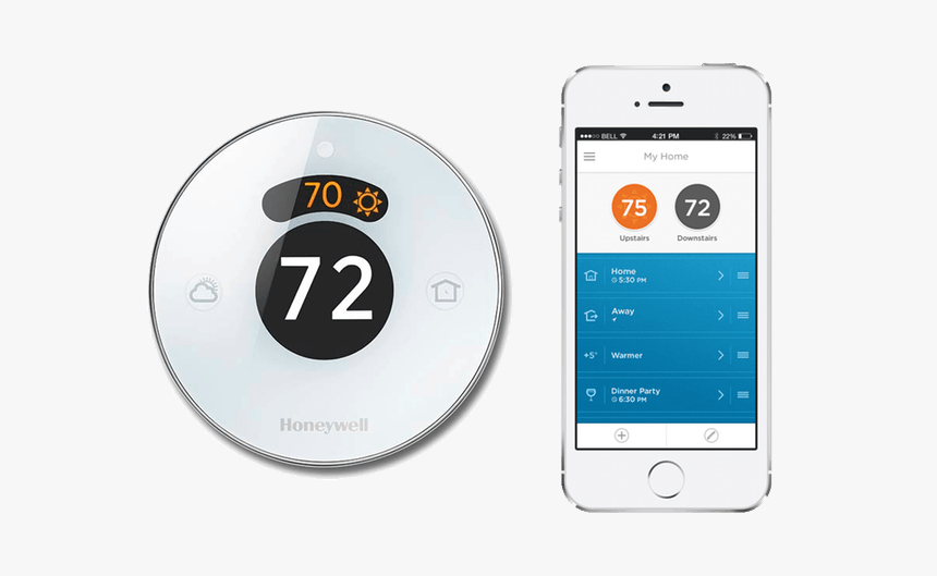 Honeywells Lyric Smart Thermostat 1 - Honeywell Smart Thermostat App, HD Png Download, Free Download