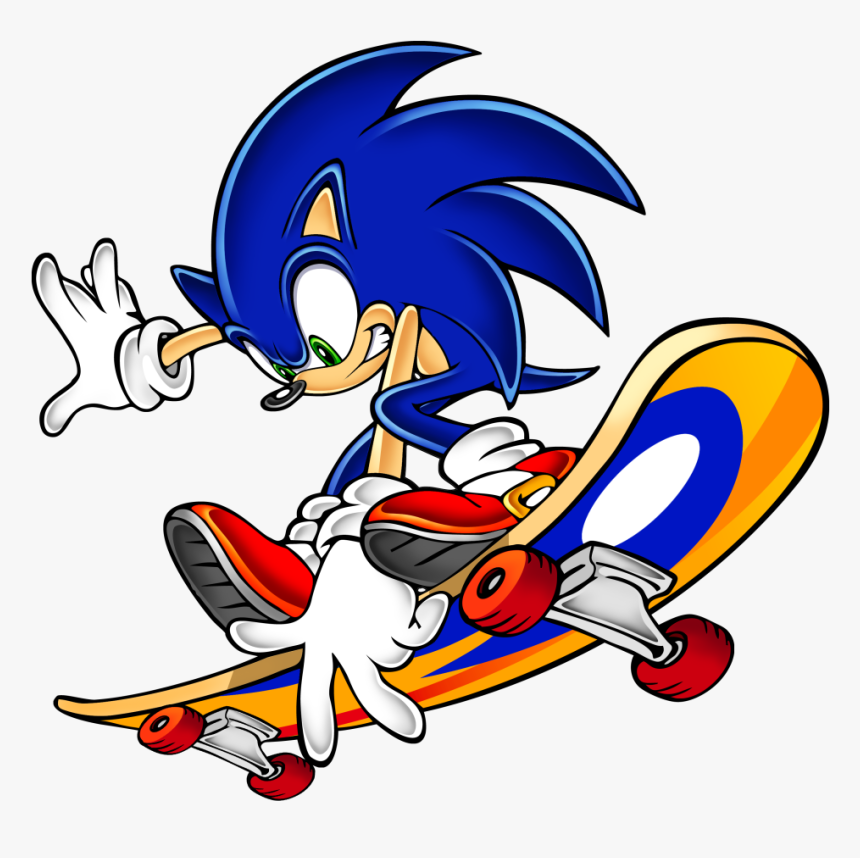 Sonic Adventure - Sonic On A Skateboard, HD Png Download, Free Download