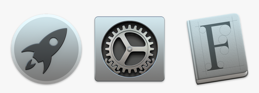 Launchpad, System Preferences, And Font Book Demonstrate - Apple System Preferences Icon, HD Png Download, Free Download