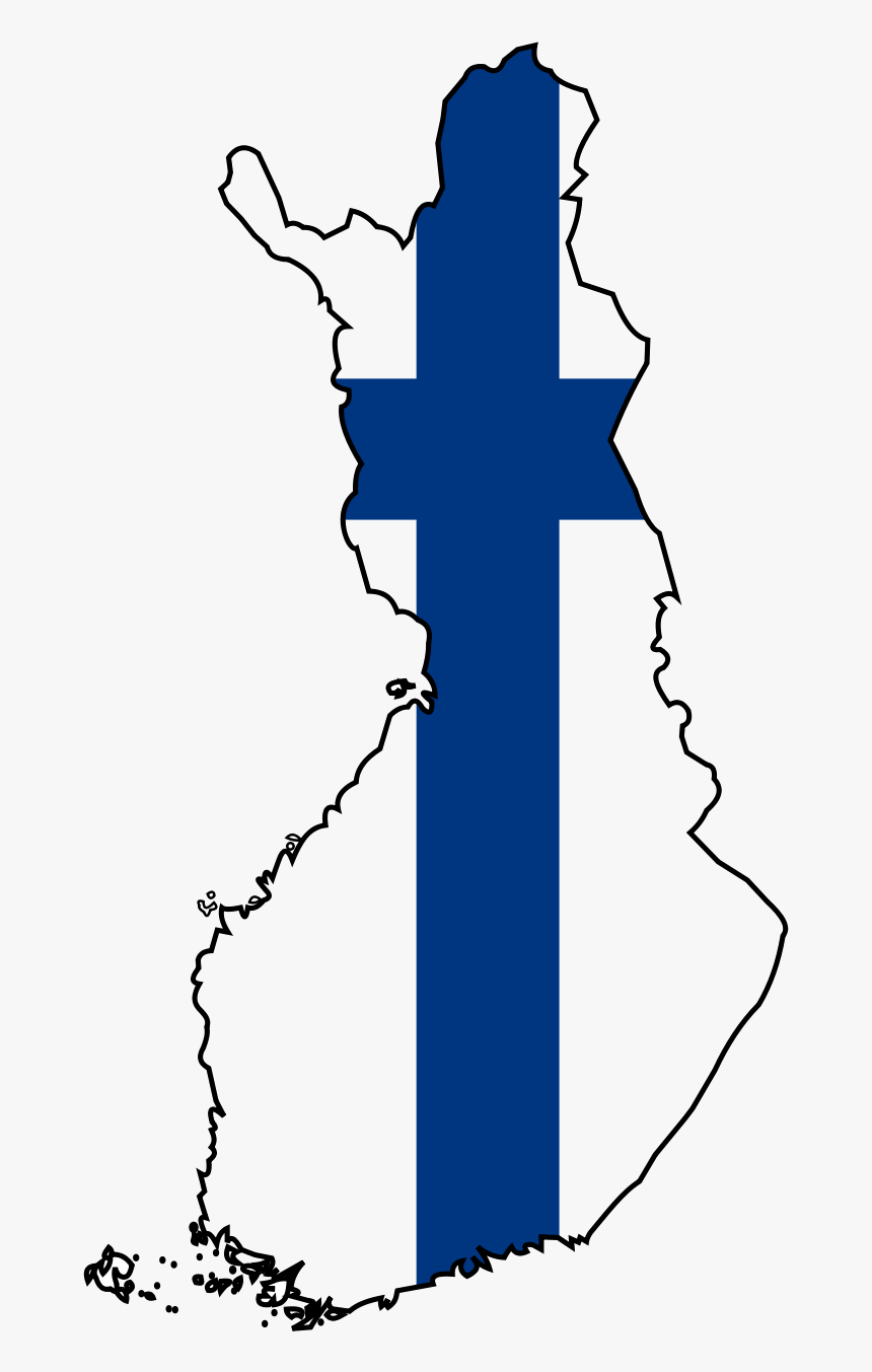 Finland Flag Map Large Map - Finland Flag Map Png, Transparent Png, Free Download