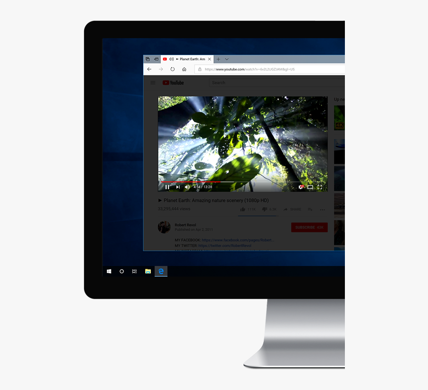 Microsoft Edge Extension Web Browser Screen - Led-backlit Lcd Display, HD Png Download, Free Download