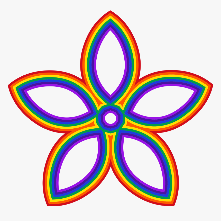 Flower Clipart Rainbow - Rainbow Flower Clipart, HD Png Download, Free Download