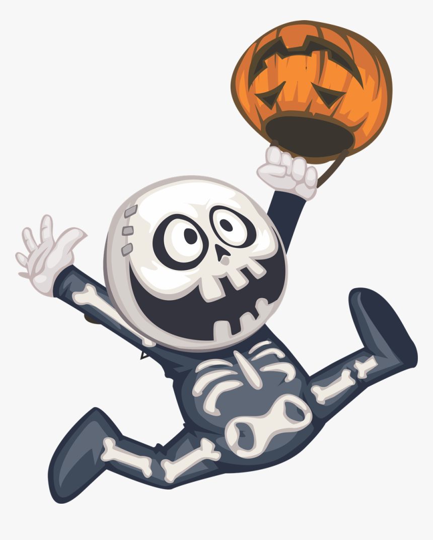 Transparent Halloween Skull Png - Skeleton Halloween Clip Art, Png Download, Free Download