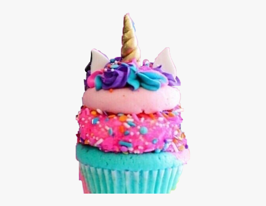 #cupcake #cakeart #cake #bake #kek #kapkek #küçükkek - Rainbow Unicorn Unicorn Style Cupcake, HD Png Download, Free Download