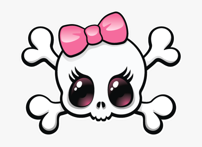 #mq #skull #skulls #pink #bow #girl #cute - Skull With Pink Bow, HD Png Download, Free Download