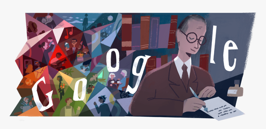 Carlos Drummond De Andrade’s 117th Birthday - Carlos Drummond De Andrade Doodle, HD Png Download, Free Download