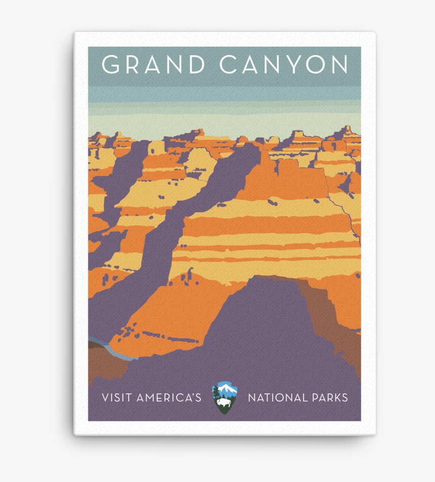 Grand Canyon Canvas - Grand Canyon See America Print, HD Png Download ...