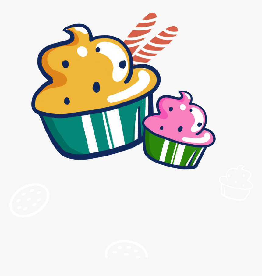 Cartoon Creative Colored Cupcakes Png And Psd - Small Cartoon Of Cake, Transparent Png, Free Download