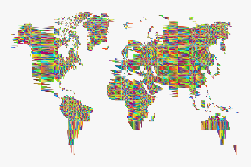 World Map Detailed Mesh Minus Ocean - World Map Mono Color, HD Png Download, Free Download