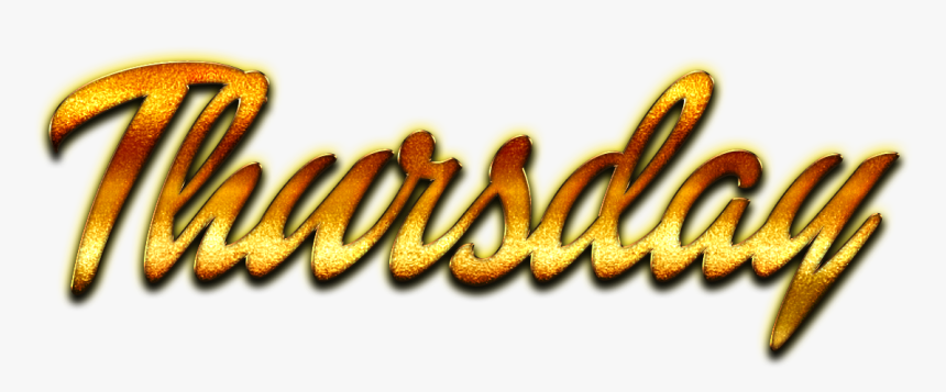 Thursday Golden Letters Name Png - Thursday In Letters, Transparent Png, Free Download