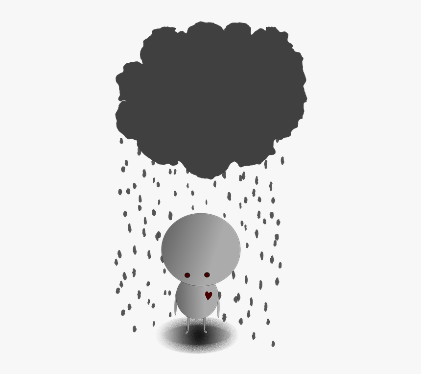 Sad, Rain, Lonely, Alone, Abandoned, Depression - Illustration, HD Png Download, Free Download