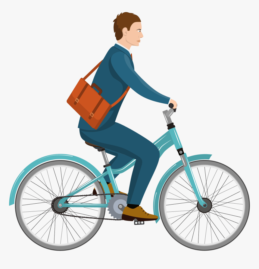 Cartoon Man On Bike Png, Transparent Png, Free Download
