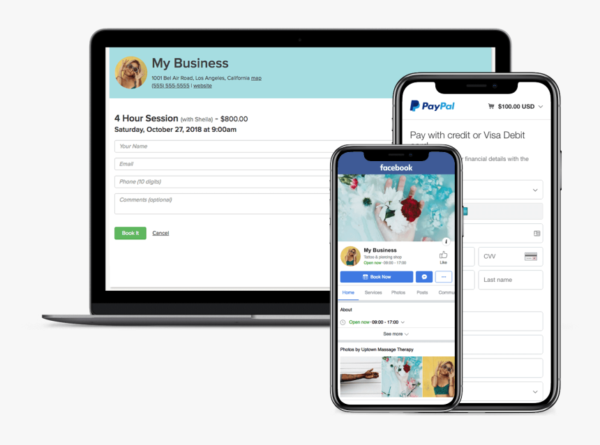 Online Appointment Booking App With Paypal And Facebook - Iphone, HD Png Download, Free Download