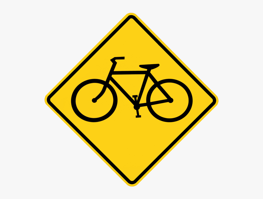 Bikesignyellow - Yellow Green Road Sign, HD Png Download, Free Download