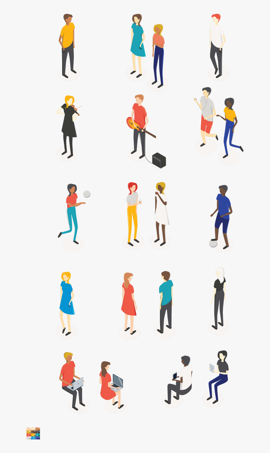 Isometric People Vector Drawings Pack People Vector - Isometric People Png Free, Transparent Png, Free Download