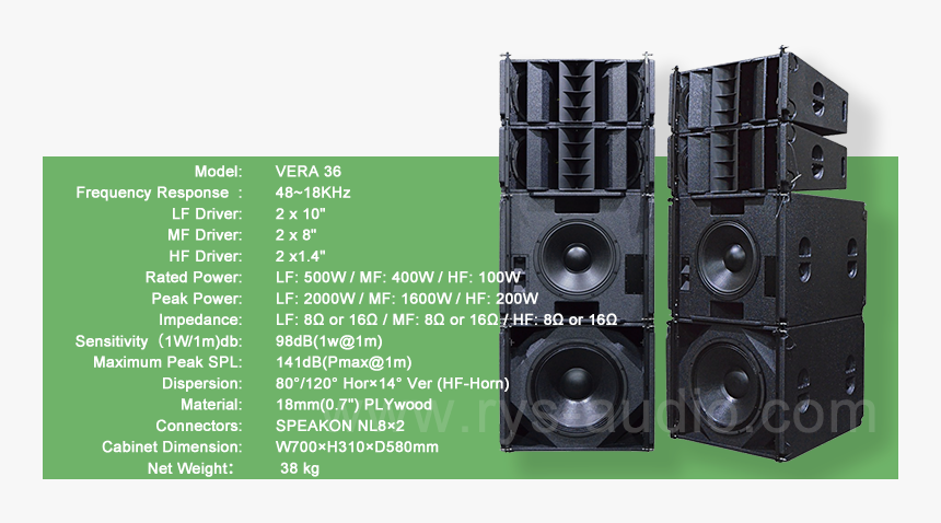 Vera36 Outdoor Event Sound System Tw Mini Line Array - 98 Db 1 W 1m, HD Png Download, Free Download