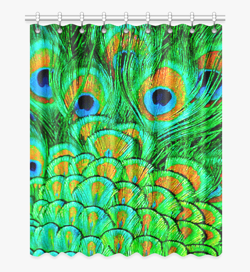 Peacock Feathers Nature Art Window Curtain - Motif, HD Png Download, Free Download