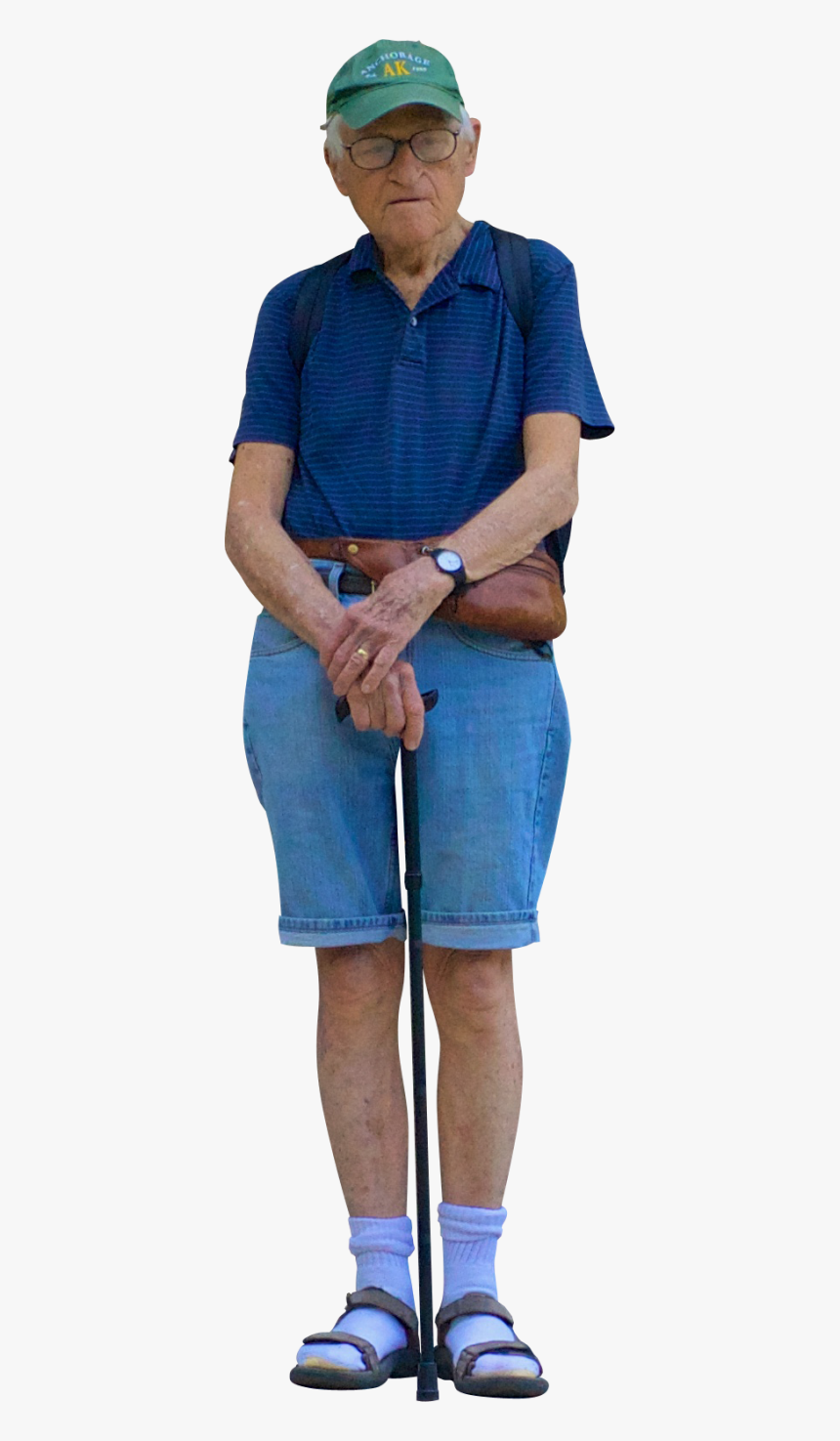 Old Man With Walking Stick, HD Png Download, Free Download