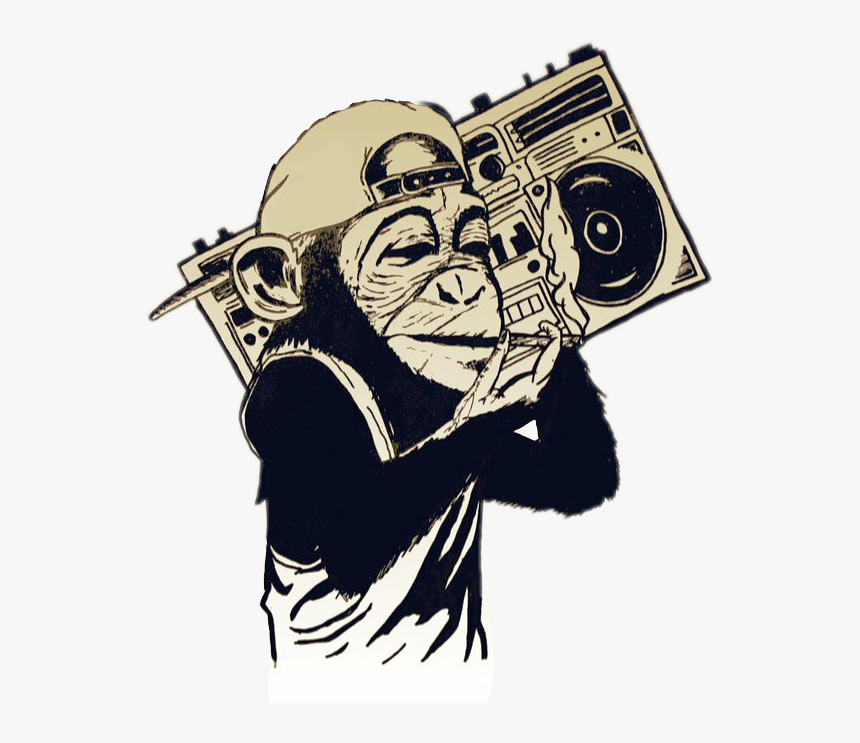 Collection Of Free Chimpanzee Drawing Anime Download - Monkey Boombox, HD Png Download, Free Download