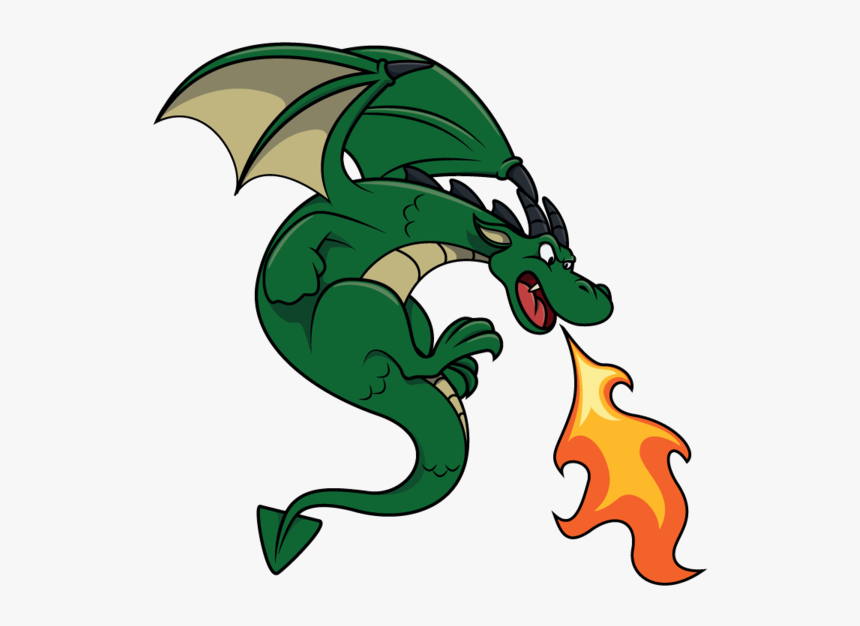 Cartoon Dragon Spitting Fire, HD Png Download, Free Download