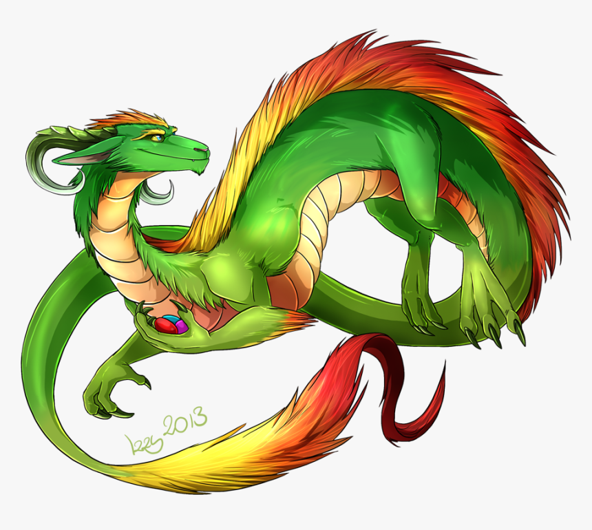 Easter Dragon By Natsuakai - Red And Green Dragon, HD Png Download, Free Download