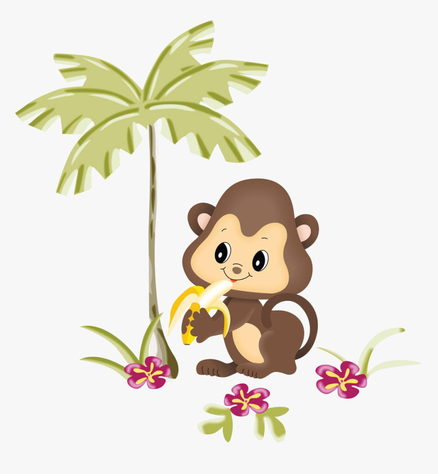Chimpanzee Ape Monkey Cartoon - Monkey Eating Banana Toon, HD Png Download, Free Download