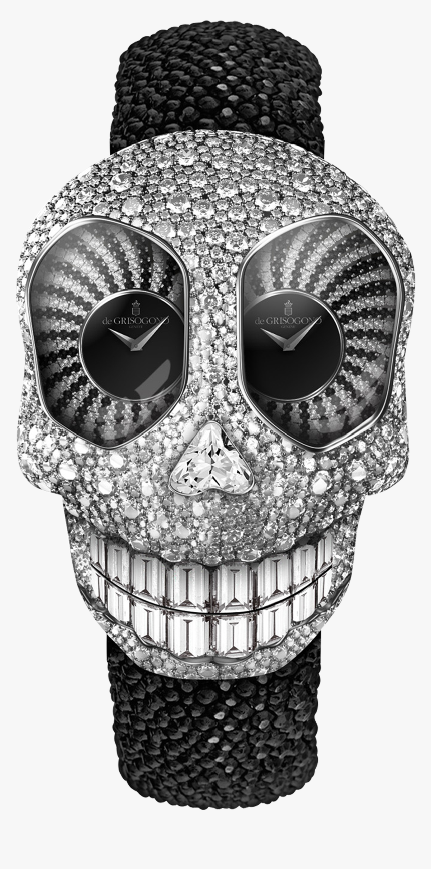 De Grisogono Black Diamond Crazy Skull Watch , Png - Skull, Transparent Png, Free Download