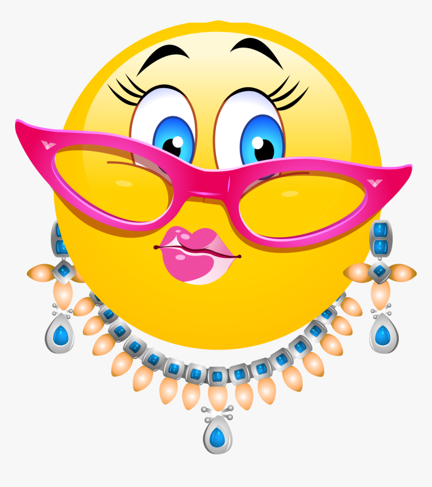 Lady With Glasses Emoji - Emoticon, HD Png Download, Free Download