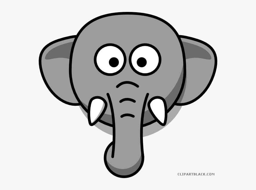 Elephant Head Animal Free Black White Clipart Images - Elephant Face Drawing Cartoon, HD Png Download - kindpng Elephant Head Animal Free Black White Clipart Images - Elephant Face Drawing Cartoon, HD Png Download - kindpng